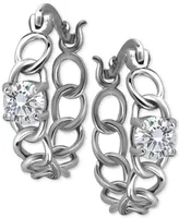 Giani Bernini Cubic Zirconia Chain Link Small Hoop Earrings, 0.625", Created for Macy's