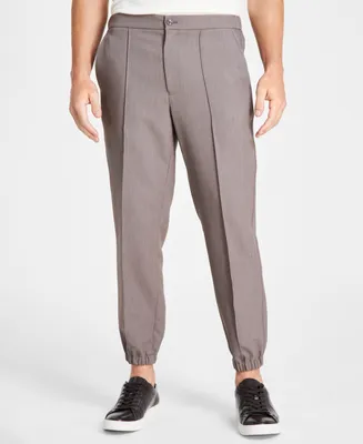 Alfani Men's Regular-Fit Stretch Pleated Joggers, Created for Macy's