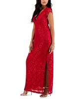 Connected Petite Lace Wired V-Neck Maxi Dress