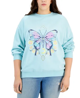 Rebellious One Trendy Plus Butterfly Blooms Sweatshirt