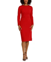 Maggy London Women's Scuba-Crepe Gathered Midi Dress