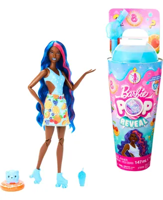 Barbie Pop Reveal Fruit Series Fruit Punch Doll, 8 Surprises Include Pet, Slime, Scent & Color Change - Multi