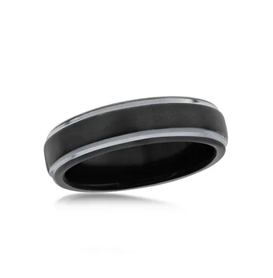 Metallo & Silver 6mm Tungsten Ring