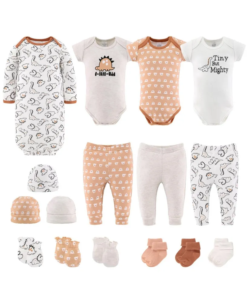 The Peanutshell Baby Boys Newborn Baby Tiny Dino 16-Piece Layette Gift Set