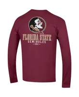 Men's Champion Garnet Florida State Seminoles Team Stack Long Sleeve T-shirt