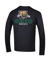 Men's Champion Black Ohio Bobcats Team Stack Long Sleeve T-shirt