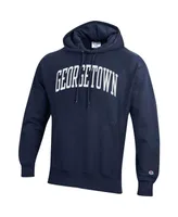 Men's Champion Navy Georgetown Hoyas Team Arch Reverse Weave Pullover Hoodie