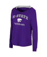 Women's Colosseum Purple Kansas State Wildcats Catalina Hoodie Long Sleeve T-shirt