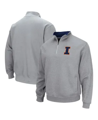 Men's Colosseum Heathered Gray Illinois Fighting Illini Tortugas Team Logo Quarter-Zip Jacket