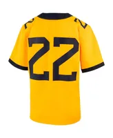 Big Boys Nike #22 Gold West Virginia Mountaineers Football Game Jersey