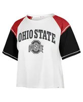 Women's '47 Brand White Ohio State Buckeyes Serenity Gia Cropped T-shirt