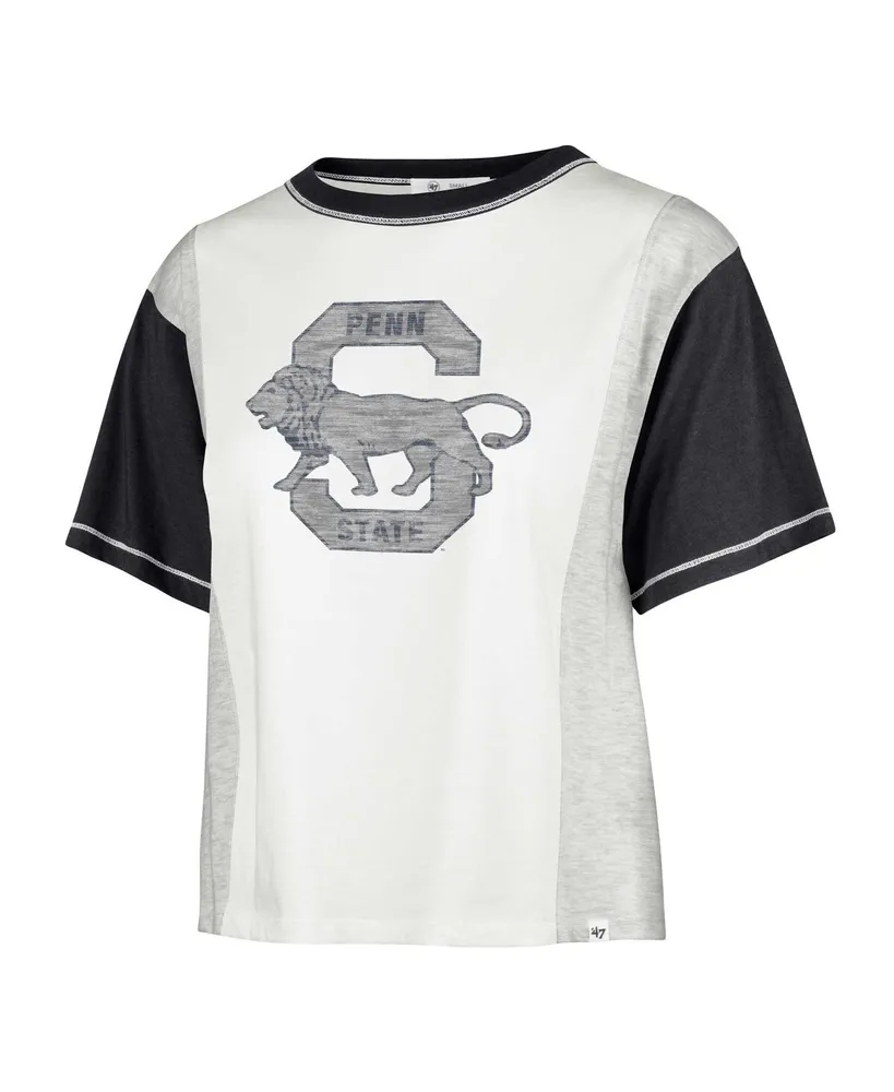 Women's '47 Brand White Distressed Penn State Nittany Lions Vault Premier Tilda T-shirt