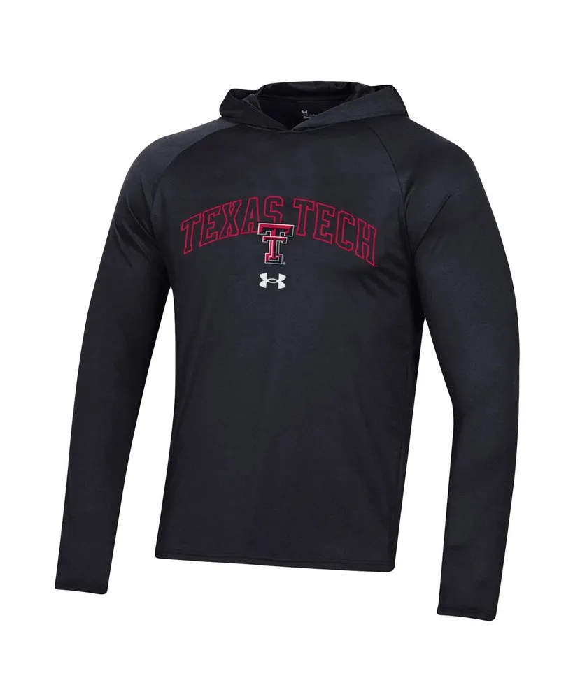 Men's Under Armour Black Texas Tech Red Raiders 2023 Sideline Hooded Raglan Long Sleeve T-shirt