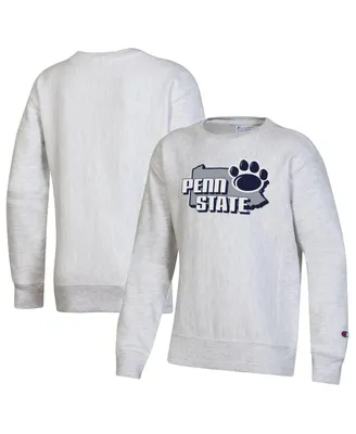 Big Boys Champion Heather Gray Penn State Nittany Lions Reverse Weave Pullover Sweatshirt
