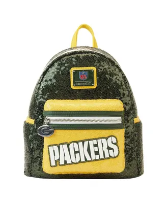 Men's and Women's Loungefly Green Bay Packers Sequin Mini Backpack