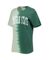 Women's Gameday Couture Green Distressed Michigan State Spartans Find Your Groove Split-Dye T-shirt