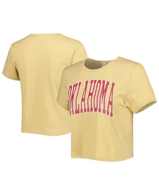 Women's ZooZatz Yellow Oklahoma Sooners Core Fashion Cropped T-shirt