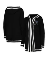 Women's Gameday Couture Black Kentucky Wildcats One More Round Tri-Blend Striped Cardigan Sweater