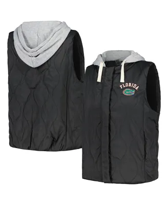 Women's Gameday Couture Black Florida Gators Headliner Full-Snap Hooded Puffer Vest