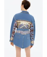 Nocturne Women's Printed Jean Jacket