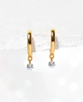 Girls Crew 18k Gold-Plated Crystal Charm Hoop Earrings