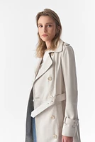 Furniq Uk Women's Genuine Leather Trench Coat