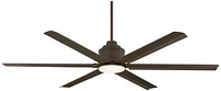 Casa Vieja 65" Ultra Breeze Modern Industrial Outdoor Ceiling Fan with Dimmable Led Light Remote Control Oil Rubbed Bronze Wet Rated for Patio Exterio