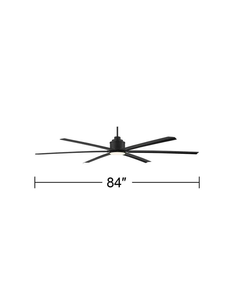 84 Ultra Breeze Matte Black LED Wet Rated Ceiling Fan with Remote