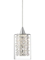 Possini Euro Design Enya Chrome Mini Pendant Lighting 5 1/2" Wide Modern Dimmable Led Crystal Clear Glass for Dining Room Living House Home Foyer Kitc