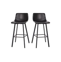 Oretha Set Of 2 Modern Upholstered Stools With Contoured