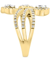 Effy Diamond Marquise, Oval, & Pear Triple Row Statement Ring (1 ct. t.w.) Ring in 14k Two-Tone Gold