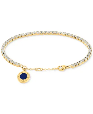 Tommy Hilfiger Gold-Tone Blue & Crystal Charm Bracelet