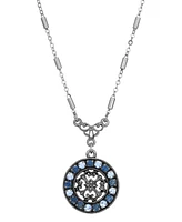 2028 Crystal Round Pendant Necklace