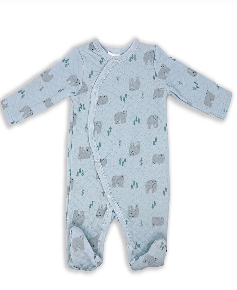 Baby Mode Boys and Girls Polar Bear Quilted Footie