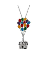 Disney Pixar Up Adventure House Balloon Silver Plated Pendant Necklace, 18"