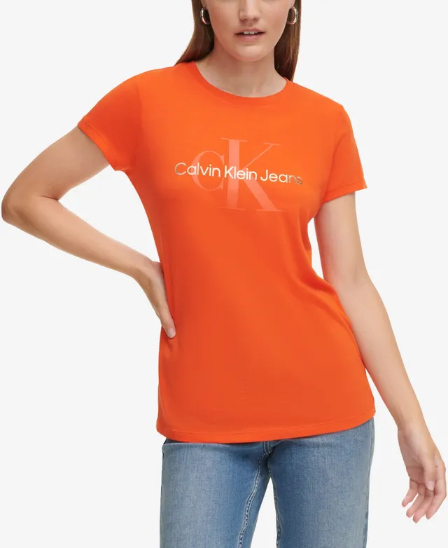 Mall Hawthorn Short-Sleeve Jeans Klein Monogram T-Shirt | Calvin Women\'s Iconic Logo