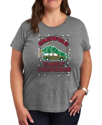 Air Waves Trendy Plus Size Christmas Vacation Graphic T-shirt