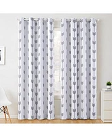 Arrow Printed Privacy Blackout Energy Efficient Room Darkening Thermal Grommet Window Curtain Drape Panels For Bedroom Set Of 2