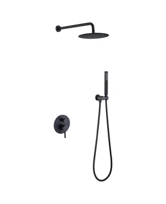 Simplie Fun Shower System Shower Faucet Combo Set Wall Mounted With 10 Rainfall Shower Head And Handheld