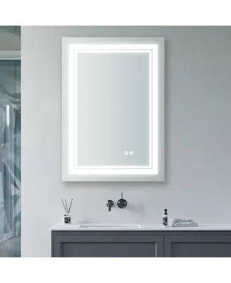 Simplie Fun 20x28 Inch Led Lighted Bathroom Mirror With 3S Light