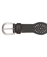 Lucky Brand Women's Perforated Scalloped Edge Leather Belt