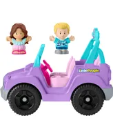 Fisher Price Little People Barbie Beach Cruiser Toy Car with Music 2 Figures for Toddlers - Multi