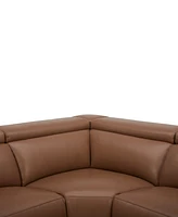 Nevio 39" Leather Power Recliner and Headrest, Created For Macy's