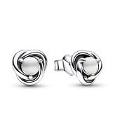 Pandora June White Eternity Circle Stud Earrings