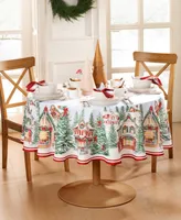 Elrene Storybook Christmas Tablecloth, 60" x 84" Oval