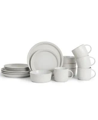 Table 12 Parchment Embossed 16 Piece Dinnerware Set, Service for 4