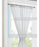 Hlc.me Sheer Voile French Door Patio Sidelight Window Treatment Curtain Panels with Tieback for Kitchen - 2 Panels (Silver, 30 W x 72 L)