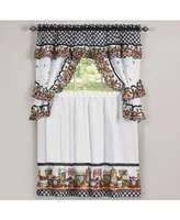 GoodGram Mason Jars Cottage Style Country Farmhouse Cafe Kitchen Curtain Swag & Tiers Set