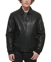 Tommy Hilfiger Men's Faux-Leather Bomber Jacket