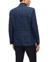 Boss by Hugo Men's Checked Stretch Slim-Fit Jacket